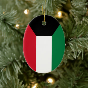 Kuwait flagga julgransprydnad keramik