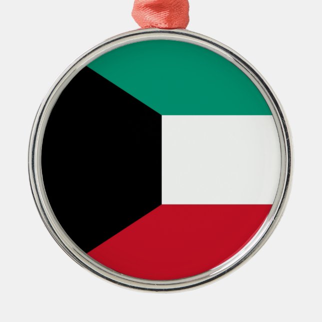 Kuwait flagga julgransprydnad metall (Framsidan)