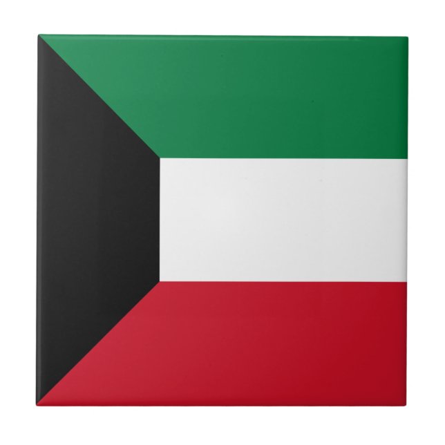 Kuwait Flagga Kakelplatta (Framsidan)