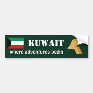 Kuwait Flagga + Kart Dekal