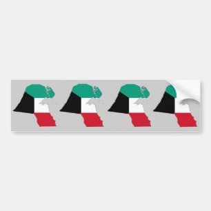 Kuwait Flagga Karta Bildekal