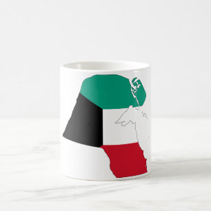 Kuwait Flagga Karta Kaffemugg