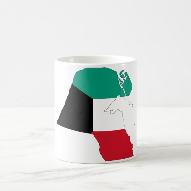 Kuwait Flagga Karta Kaffemugg (Center)