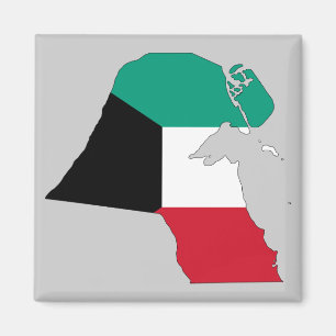 Kuwait Flagga Karta Magnet