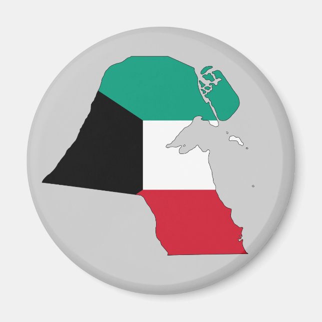 Kuwait Flagga Karta Magnet (Framsidan)