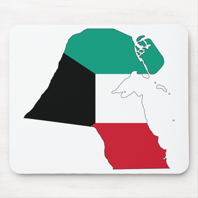 Kuwait Flagga Karta Musmatta (Framsidan)
