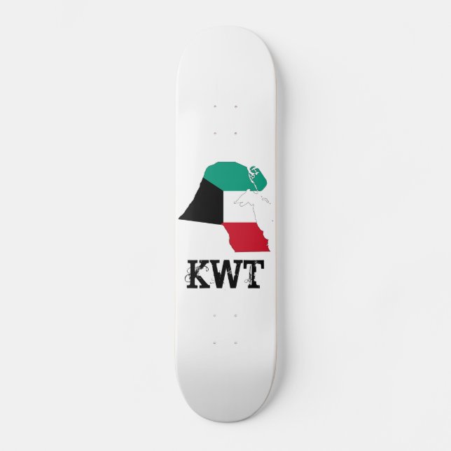 Kuwait Flagga Karta Skateboard Bräda 21,5 Cm (Framsida)