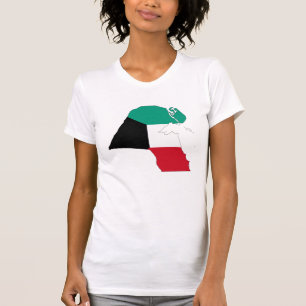Kuwait Flagga Karta Tee Shirt