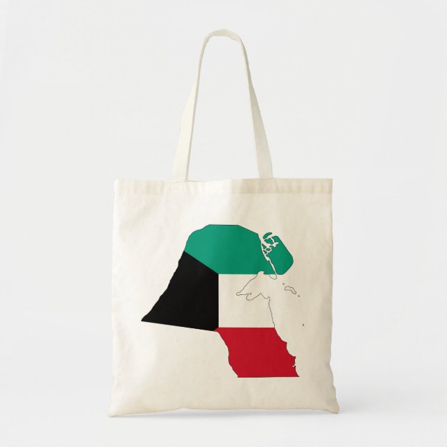 Kuwait Flagga Karta Tygkasse (Framsidan)