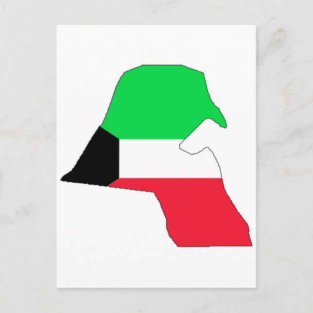 Kuwait flagga karta vykort (Framsida)