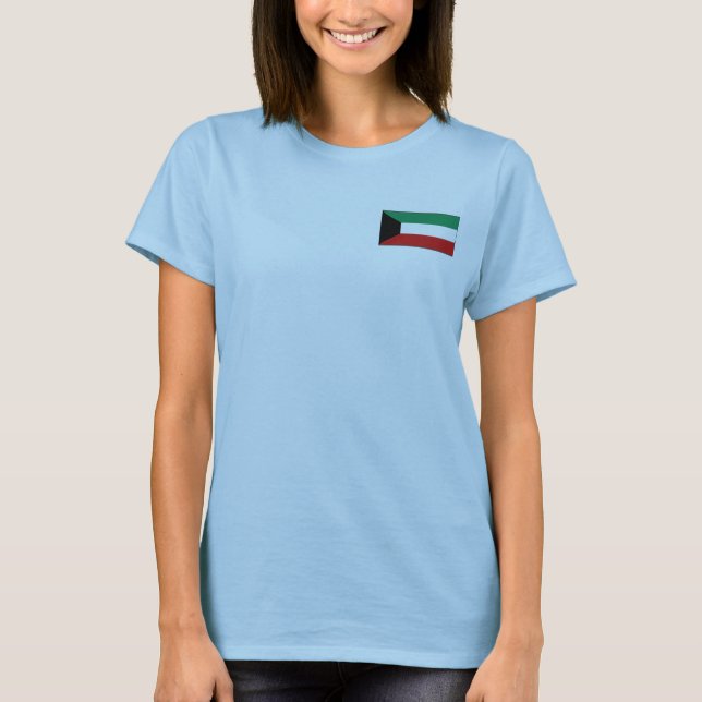 Kuwait Flagga + Karttröja T Shirt (Framsida)