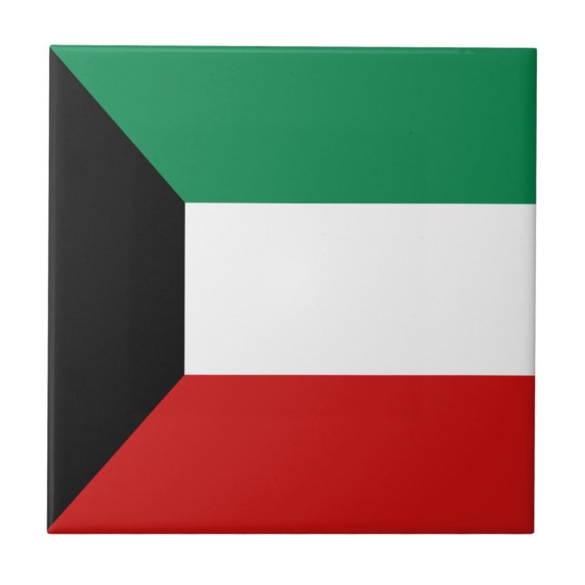 Kuwait Flagga Keramisk Platta Kakelplatta (Framsidan)