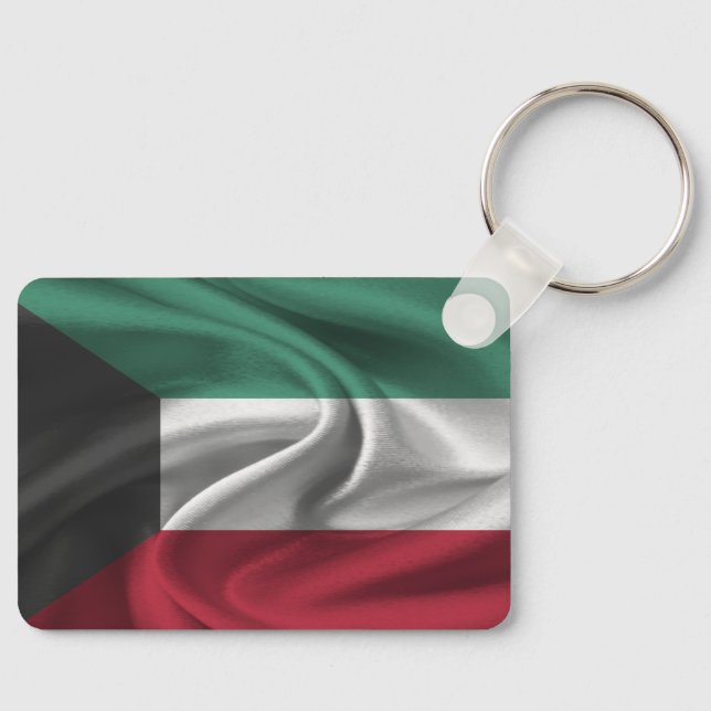 Kuwait Flagga Keychain Nyckelring (Framsida)