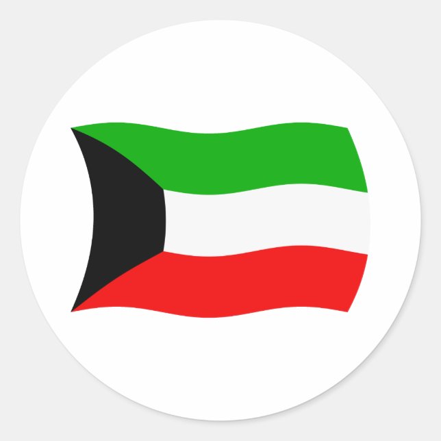 Kuwait Flagga Klistermärke (Framsida)
