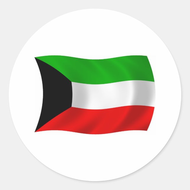 Kuwait Flagga Klistermärke (Framsida)