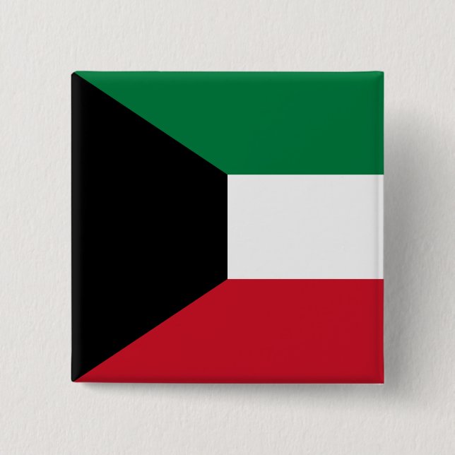 Kuwait flagga knapp (Framsida)