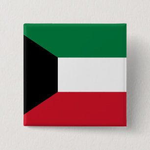 Kuwait Flagga Knapp