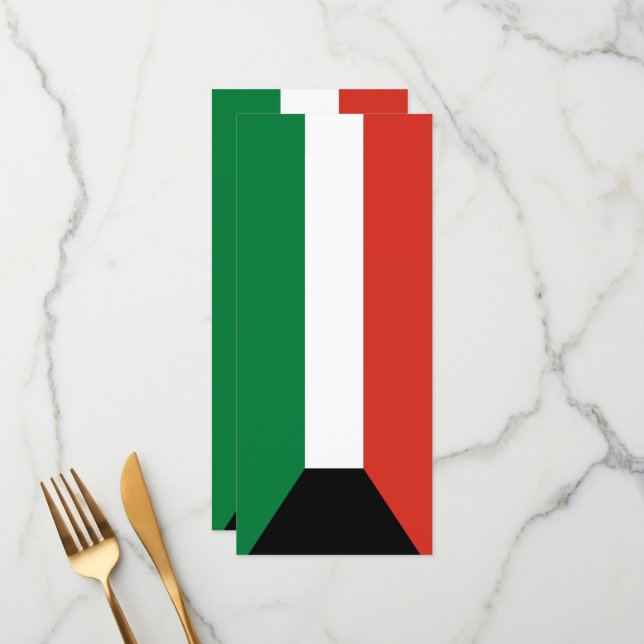 Kuwait flagga meny (Fram/Back In Situ)