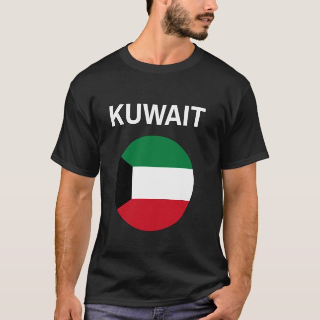 Kuwait Flagga Modern T Shirt (Framsida)