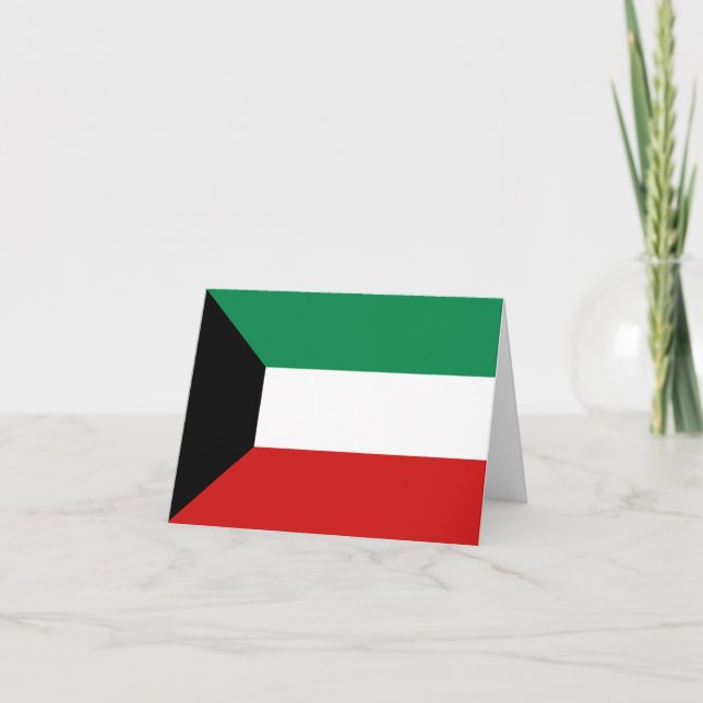 Kuwait Flagga Notekort Kort (Framsida)