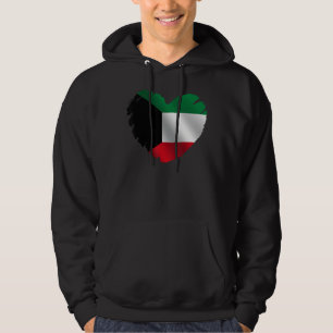 Kuwait Flagga på formen av Heart Kuwaiti Kuwait Hoodie