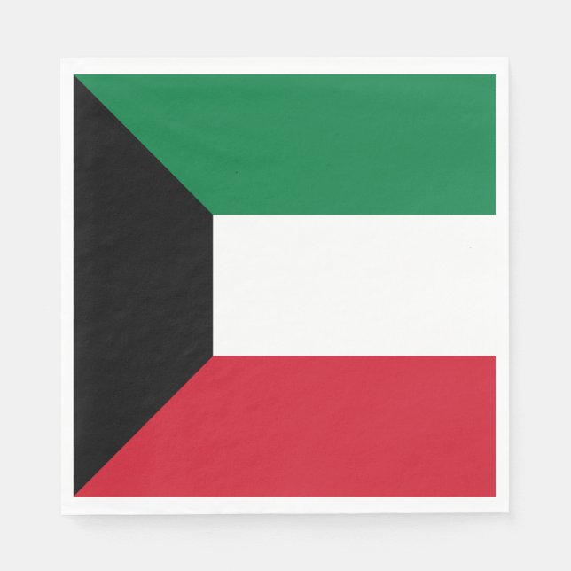 Kuwait Flagga Pappersservett (Framsidan)
