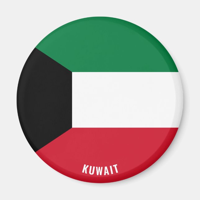 Kuwait Flagga Patriotic Magnet (Framsidan)