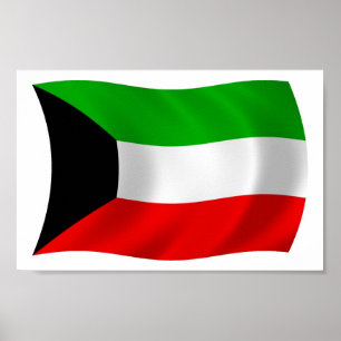 Kuwait Flagga Poster Skriv ut