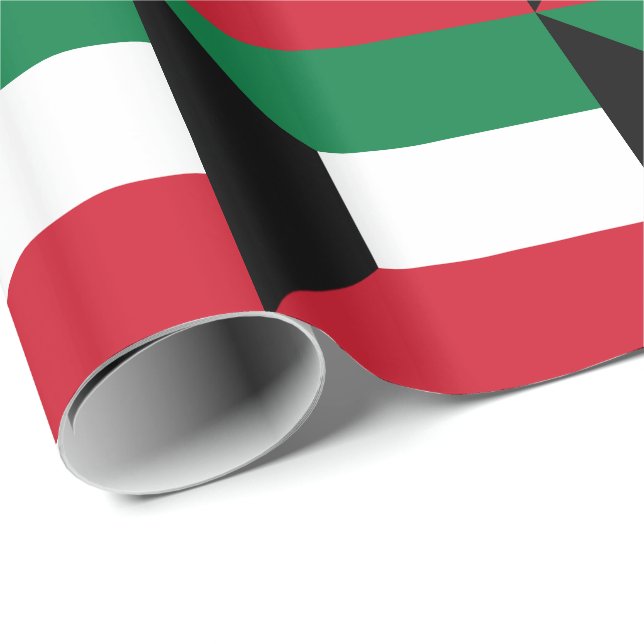 Kuwait Flagga Presentpapper (Rullad Hörn)