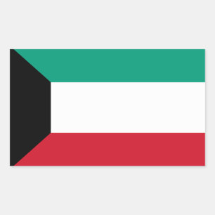 Kuwait flagga rektangulärt klistermärke