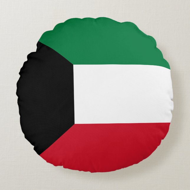 Kuwait flagga rund kudde (Framsidan)