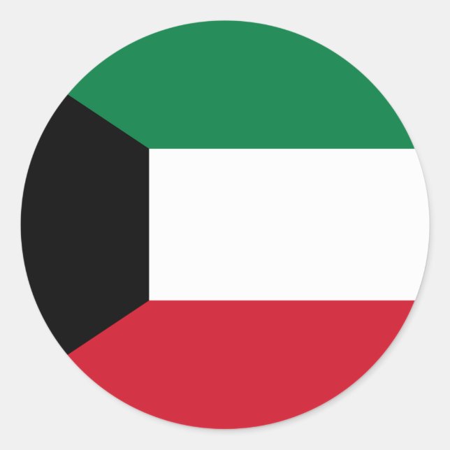 Kuwait Flagga Runt Klistermärke (Framsida)