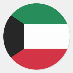 Kuwait Flagga Runt Klistermärke