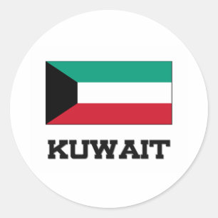Kuwait flagga runt klistermärke