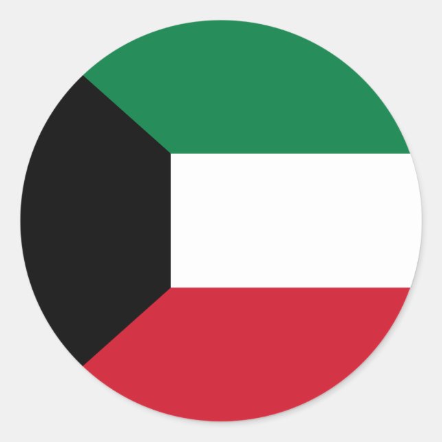 Kuwait flagga runt klistermärke (Framsida)