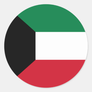 Kuwait flagga runt klistermärke
