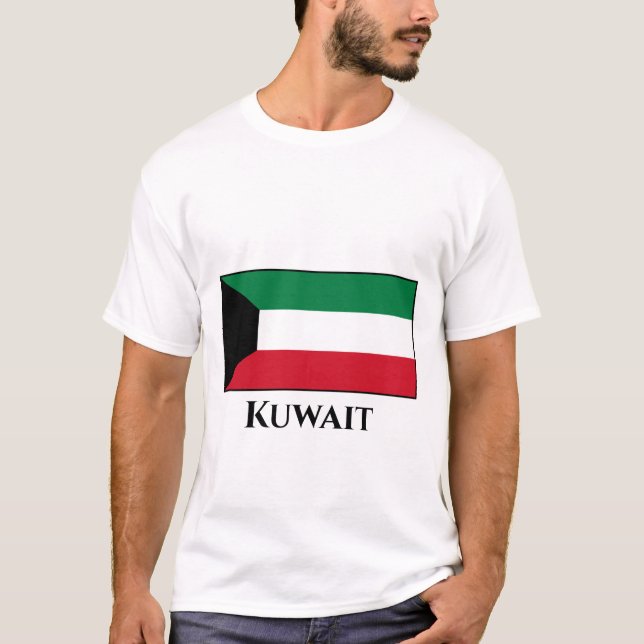 Kuwait Flagga T Shirt (Framsida)