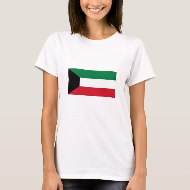 Kuwait Flagga T Shirt (Framsida)