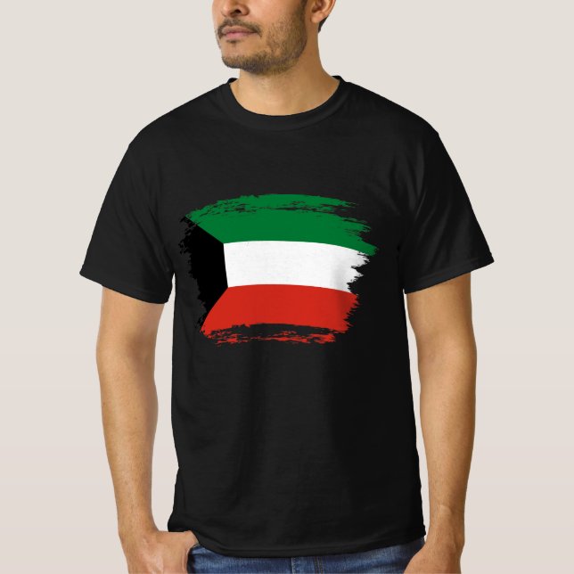 Kuwait flagga t shirt (Framsida)
