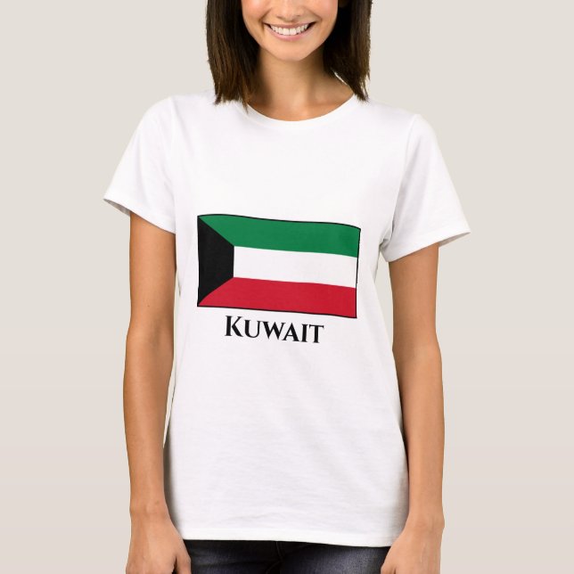 Kuwait Flagga T Shirt (Framsida)
