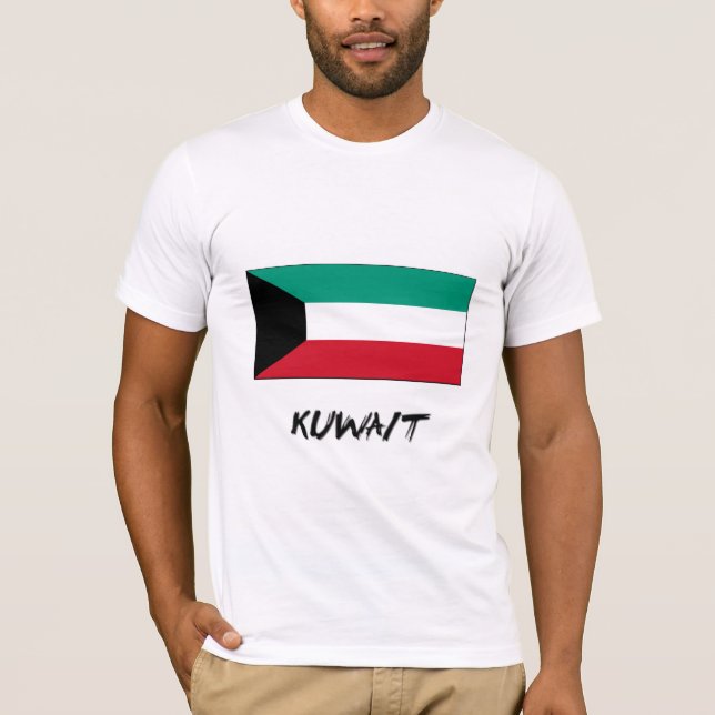 Kuwait flagga tee shirt (Framsida)