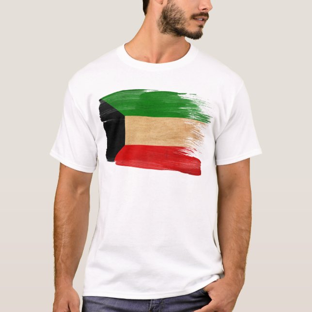 Kuwait flagga tee shirt (Framsida)