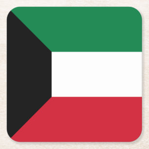 Kuwait flagga underlägg papper kvadrat