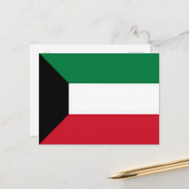 Kuwait - Flagga - Vykort (Fram/Back In Situ)