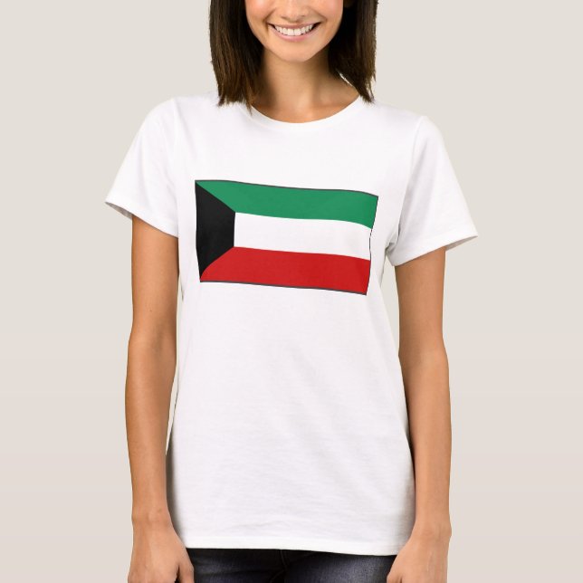 Kuwait Flagga x Karta T-Shirt (Framsida)