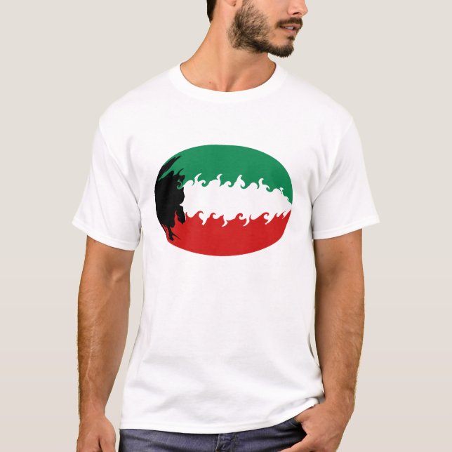 Kuwait Gnarly flagga Kuwait T Shirt (Framsida)