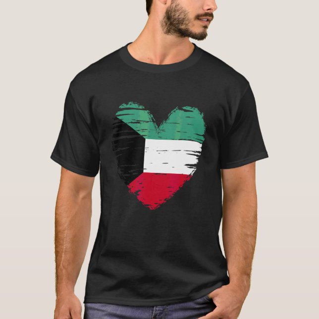 Kuwait Heart Kuwaiti Flagga Kuwaiti Pride T Shirt (Framsida)