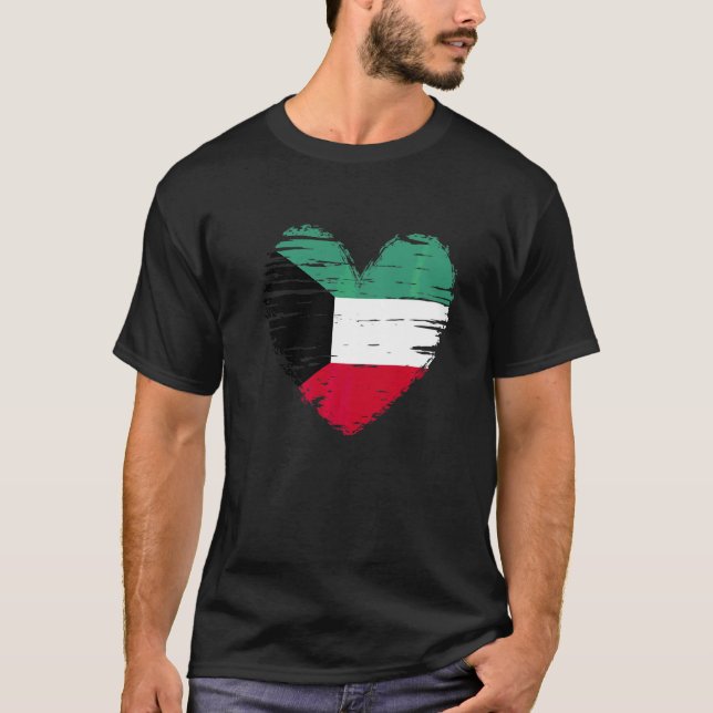 Kuwait Heart Kuwaiti Flagga Kuwaiti Pride T Shirt (Framsida)