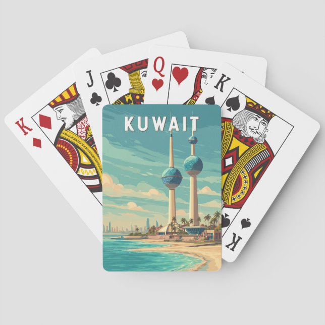 Kuwait Illustration Resa Konst Vintage Casinokort (Baksidan)