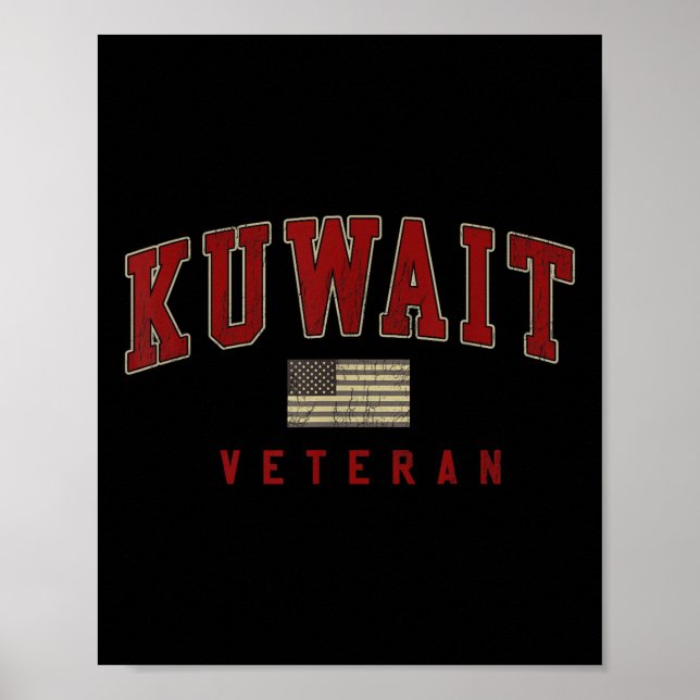 Kuwait Krig Veteran Shirts militärtjänst Poster (Framsidan)